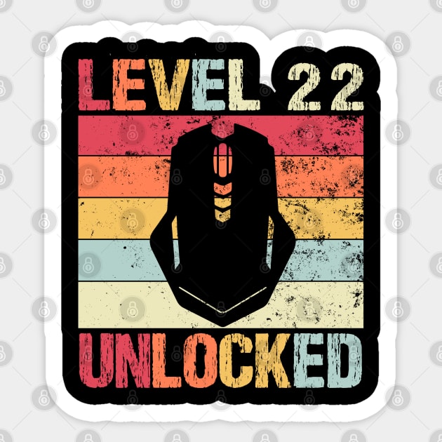 Level 22 Unlocked - 22nd Birthday Sticker by Teesamd